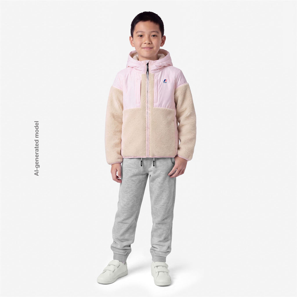 P. SAMSON 4.0 ORSETTO - Polaire - Sweat à capuche zippé intégral - Enfant unisexe - White Tofu-Pink Sallow