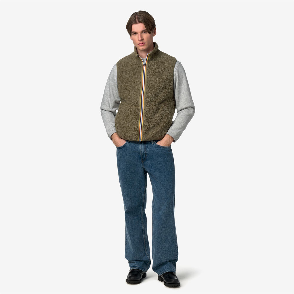 YANNICK SHERPA POLAR DOUBLE - Polaire - Gilet - Homme - Green Army-Green Army