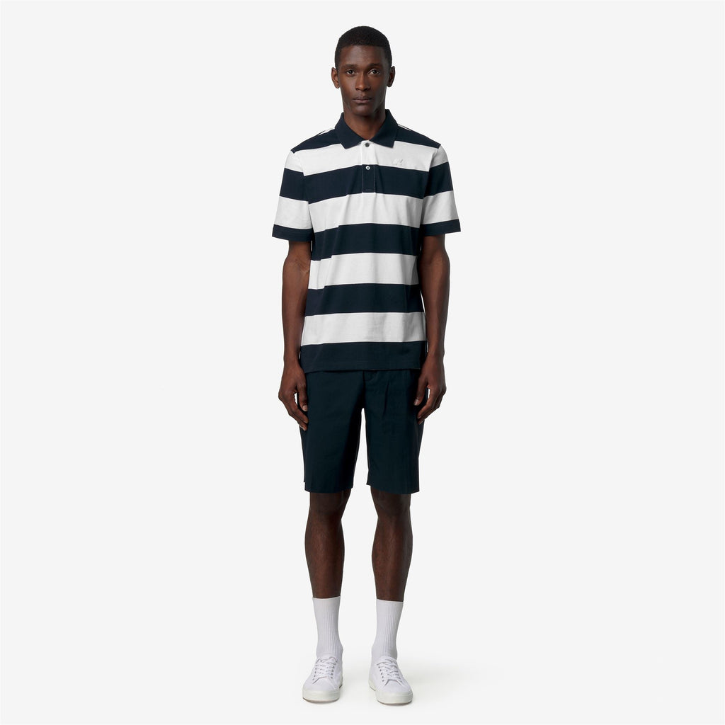 LAYO-MID JERSEY YARN DYED - Polos - Polo - Homme - White-Blue Depth