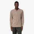 GLEREN FLEECE STITCH - Maille - Polo - Homme - Beige Plaza