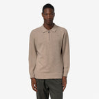 GLEREN FLEECE STITCH - Maille - Polo - Homme - Beige Plaza