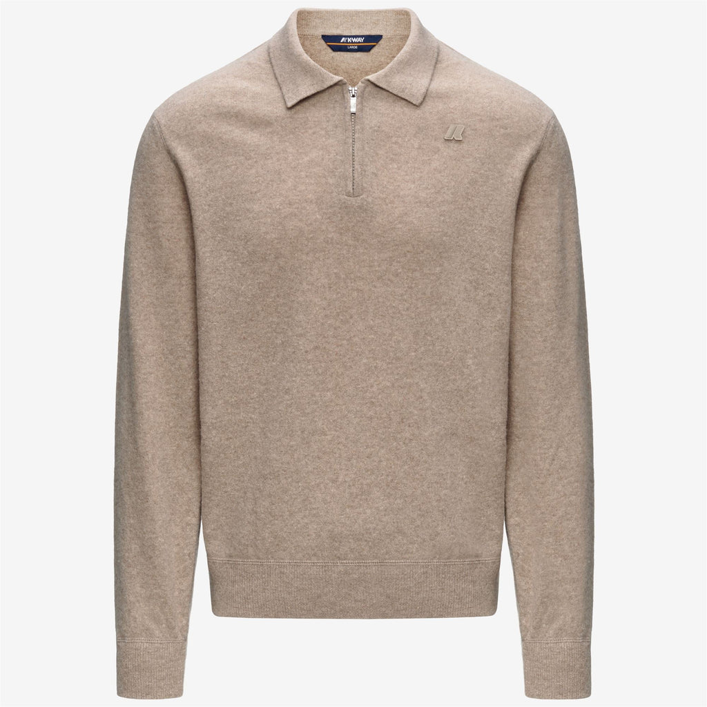 GLEREN FLEECE STITCH - Maille - Polo - Homme - Beige Plaza
