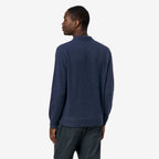 GLEREN FLEECE STITCH - Maille - Polo - Homme - Blue Dusty
