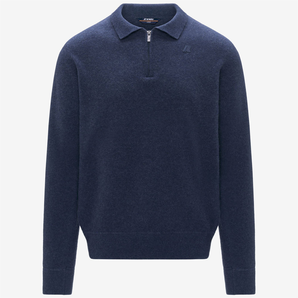 GLEREN FLEECE STITCH - Maille - Polo - Homme - Blue Dusty