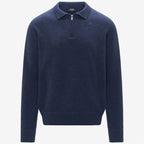 GLEREN FLEECE STITCH - Maille - Polo - Homme - Blue Dusty