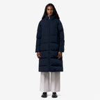 DINA SHINY NYLON FUR - Vestes - Long - Femme - Blue Depth