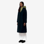 LANA WOOL NYLON - Vestes - Long - Femme - Blue Depth-Green Gold
