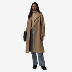 LANA WOOL NYLON - Vestes - Long - Femme - Beige Khaki-Blue Depth