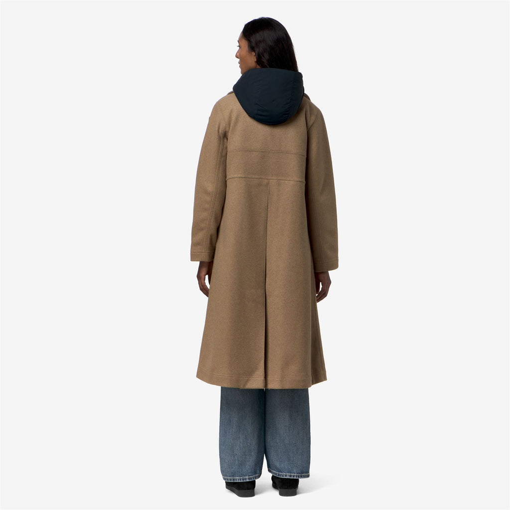 LANA WOOL NYLON - Vestes - Long - Femme - Beige Khaki-Blue Depth