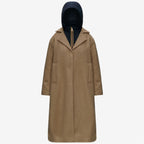 LANA WOOL NYLON - Vestes - Long - Femme - Beige Khaki-Blue Depth