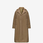 LANA WOOL NYLON - Vestes - Long - Femme - Beige Khaki-Blue Depth