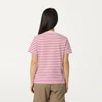 AMALIA STRIPES - T-shirts et hauts - T-shirt - Femme - White-Red Berry