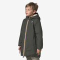 P. LE VRAI 4.0 EIFFEL ORSETTO - Vestes - Longueur 3/4 - Enfant unisexe - GREEN BLACKISH